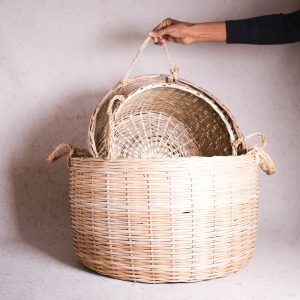 West African, Sierra Leonean, handwoven wide baskets without lid